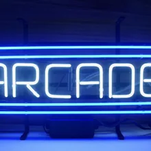 Пользовательский аркадный неоновый светильник из синего стекла, пивной бар