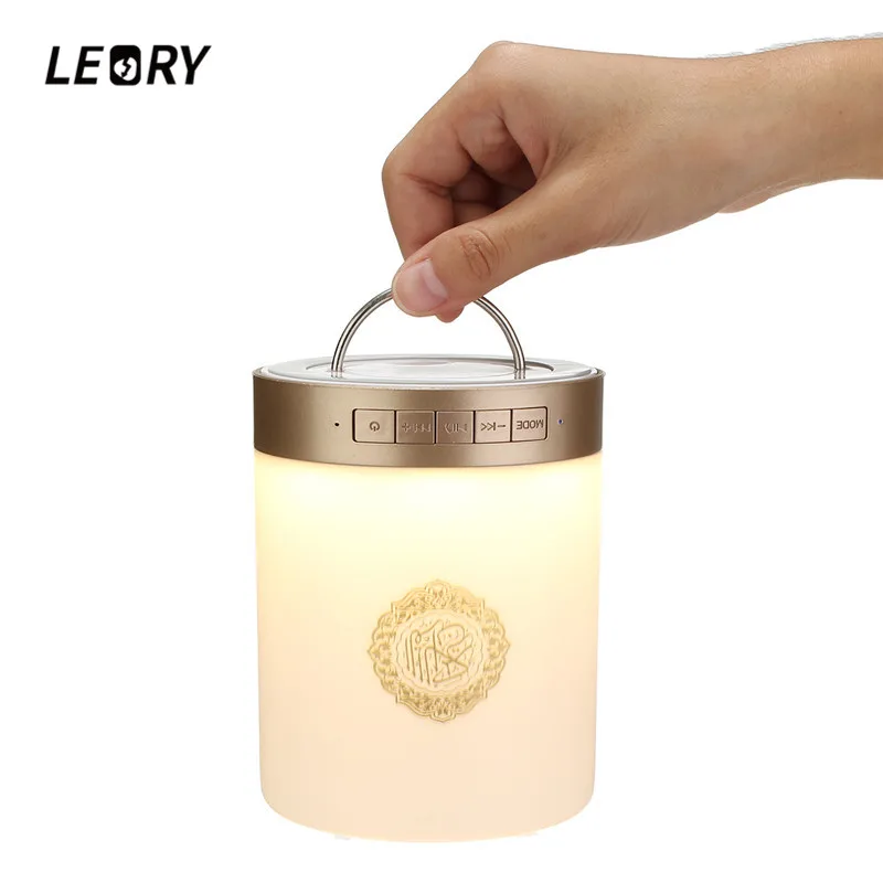 

LEORY SQ112 Wireless Remote Control Quran Bluetooth Speaker Portable MP3 FM Radio Touch LED Speaker with 25 Languages US/UK