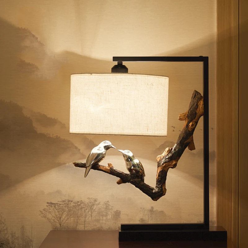 Intimate Bird On A Branch Lamp Bedside Table Lamp Retro Country Bedroom