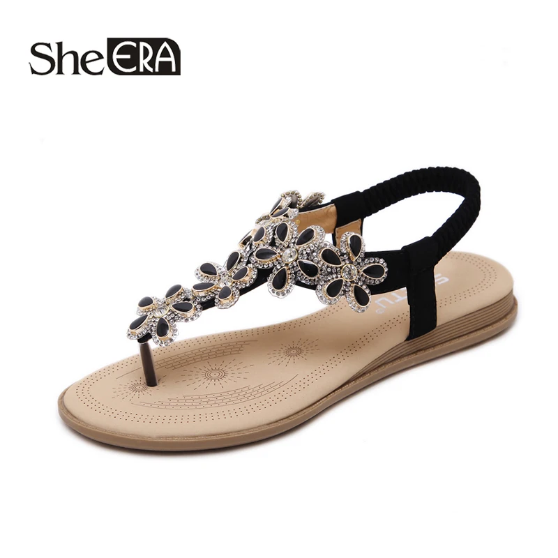 

New Fashion Women Sandals Crystal Flower Sandals Women Casual Breathable Sandals Classic Women Shoes She ERA
