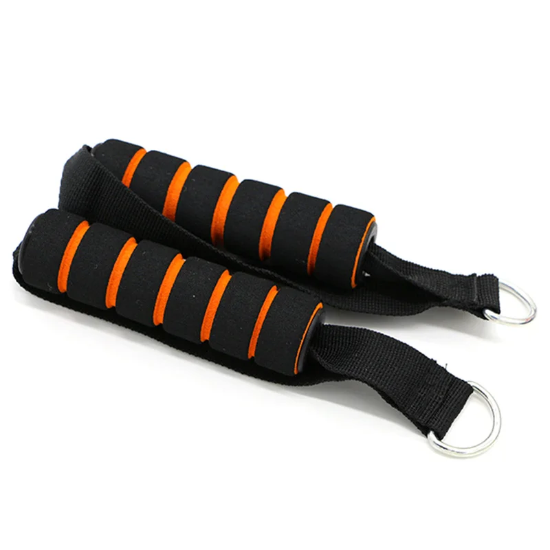 3 Multi-purpose D-ring Spring Pull Rope Cable Bar Elastic String Foam Handle Fitness Training Equipment with stiffness nylon belt