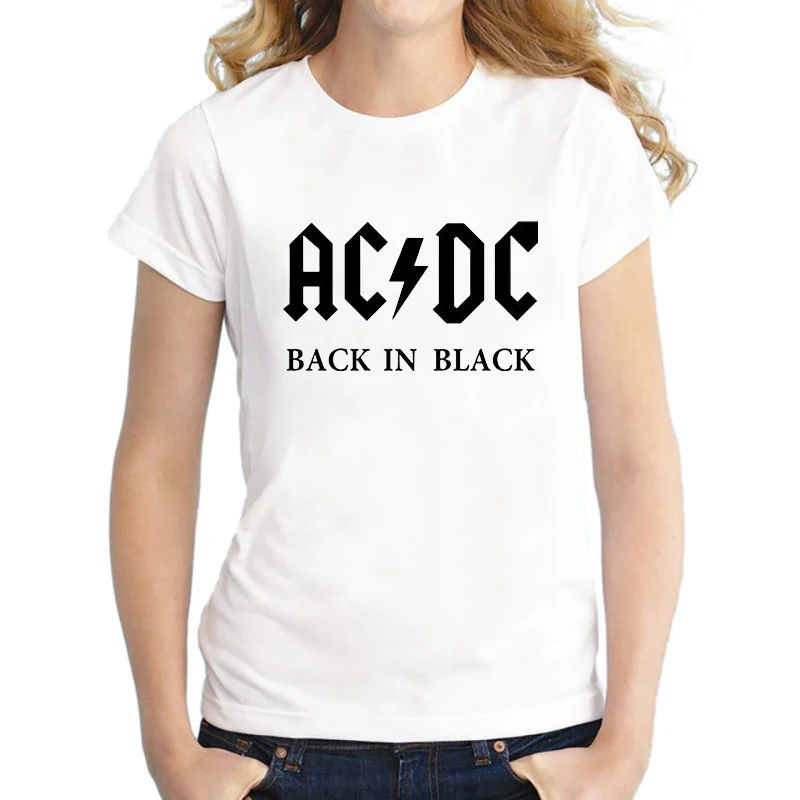 2018 New AC DC T shirt Women T shirt Fashion Confortable Cotton Short ...