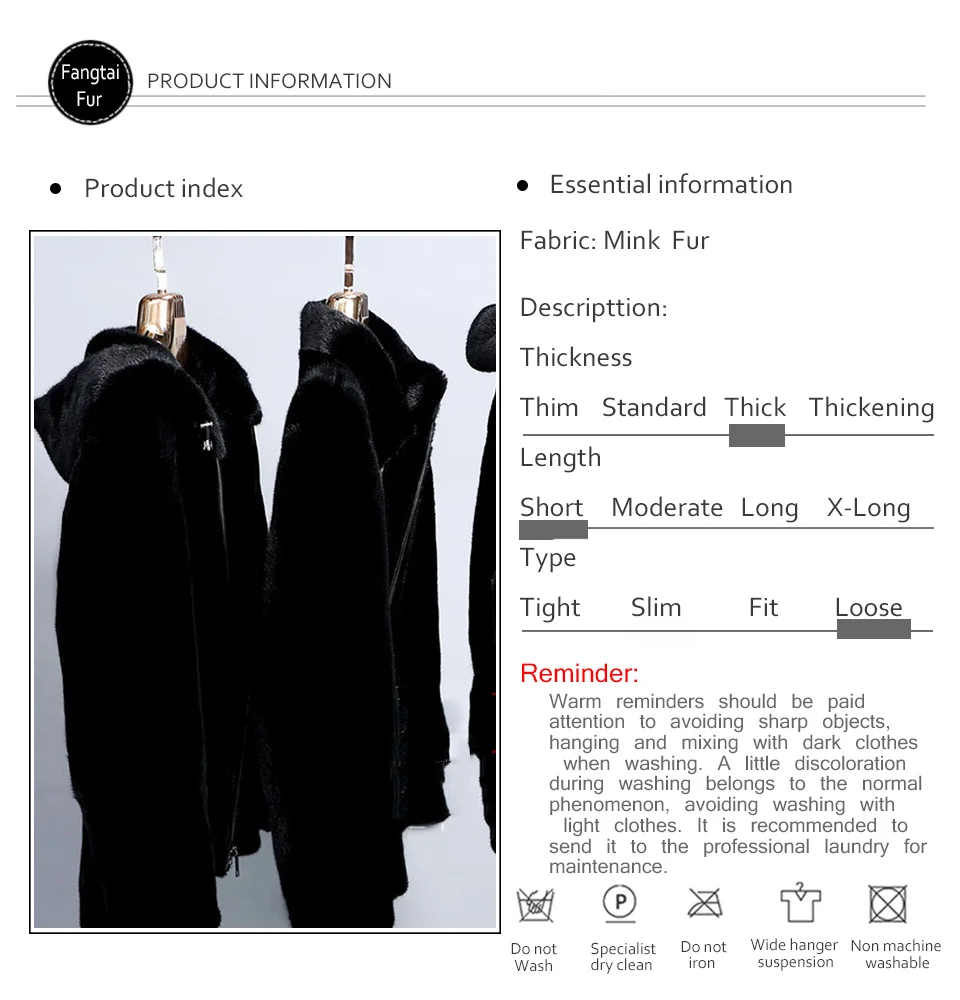 Fang Tai Fur 2019 Мужская импортная бархатная норковая шуба с меховым капюшоном черная сплошная норковая шуба Мужская короткая умная