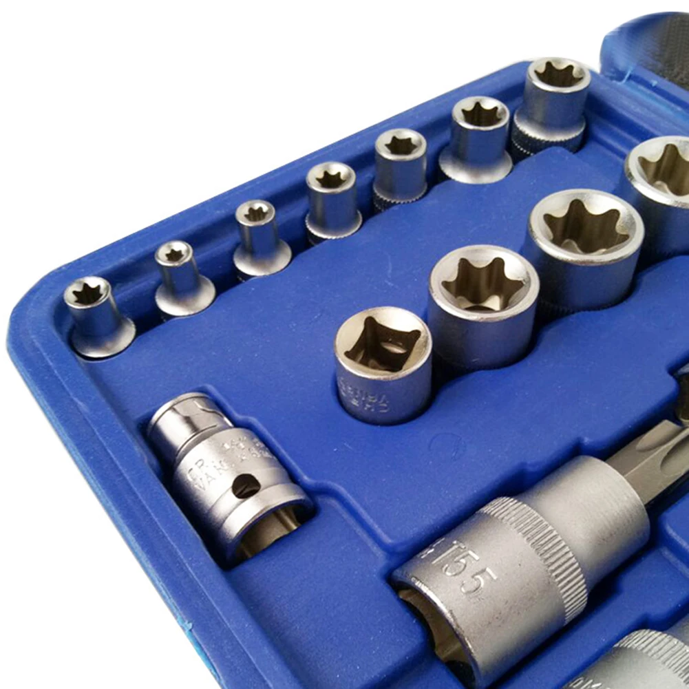 Набор шестигранных Бит Torx Star 30 шт./компл. 3/8 1/4 1/2 дюйма набор головок с высоким