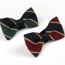 Вязаная бабочка, регулируемый стиль, повседневная мужская и женская бабочка, двухслойные галстуки-бабочки, дизайнерское трикотажное платье, вязаный галстук-бабочка