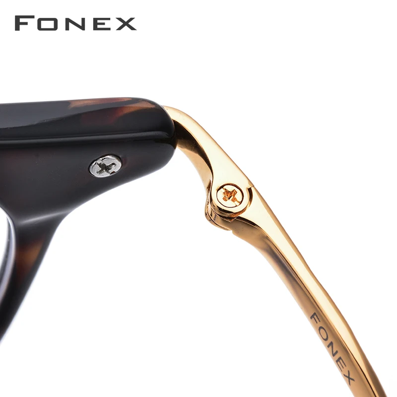 FONEX Очки мужские и женские в оправе из титана ацетата 857|Женские очки кадры| |