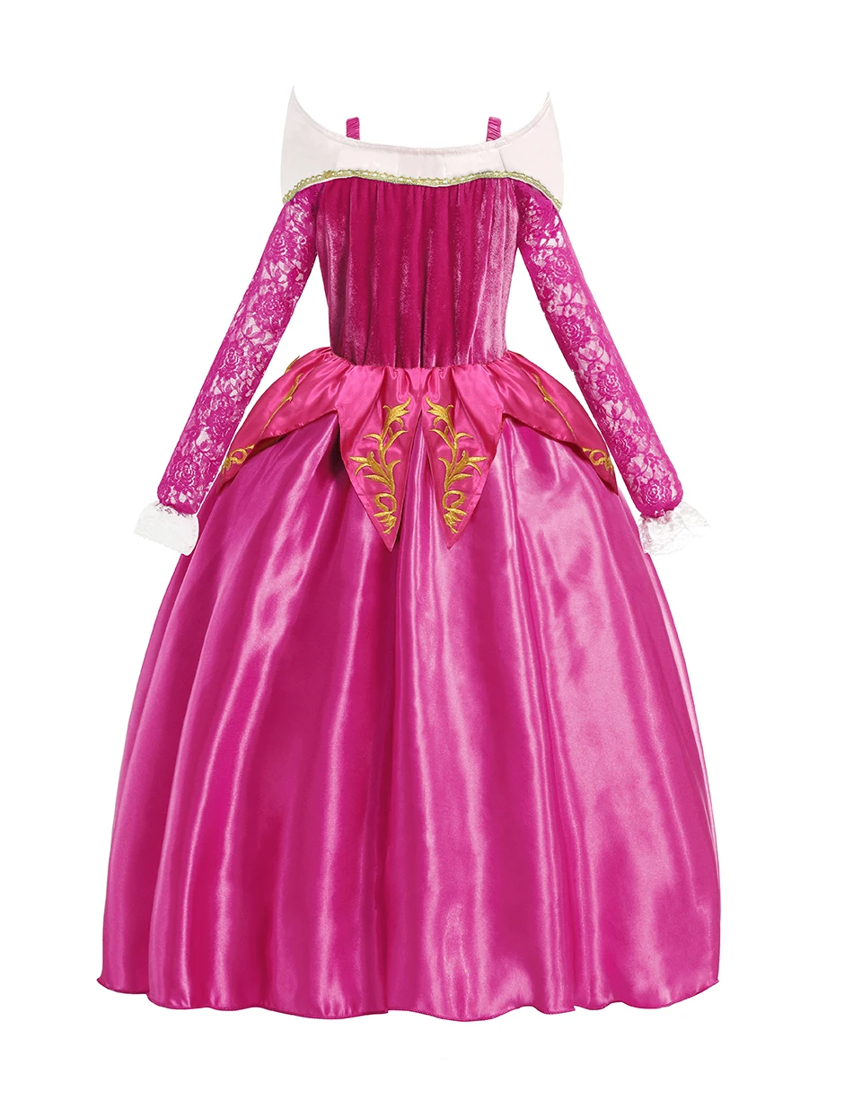 YOFEEL Aurora Dress Up Costumes for Girl Pink Sleeping Beauty Princess Costume Kids Christmas Party Birthday Fancy Dress