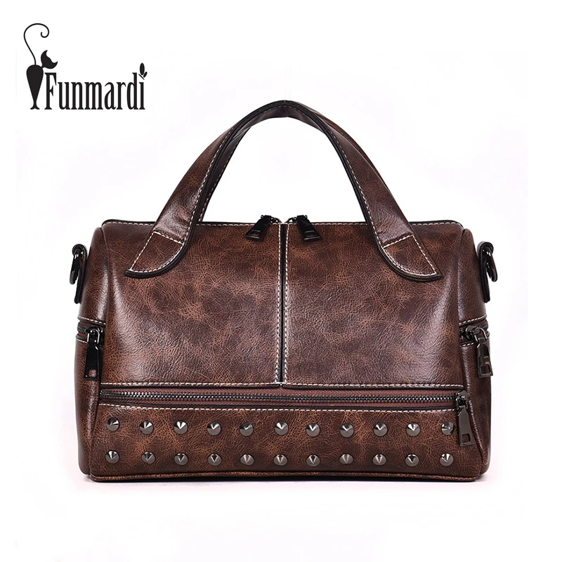 FUNMARDI خمر برشام المرأة حقائب بوسطن Crossbody حقائب النساء حقيبة كتف حقيبة ساعي من الجلد المصقول الأعلى مقبض حقيبة WLHB3002 FUNMARDI خمر برشام المرأة حقائب بوسطن Crossbody حقائب النساء حقيبة كتف حقيبة ساعي من الجلد المصقول الأعلى مقبض حقيبة WLHB3002