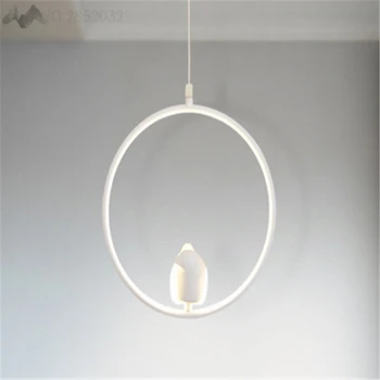 

JW_European Creative Ring Art Pendant Lamp LivingRoom Bedroom Bar Cafe Lamps Dining Pastoral Bird Pendant Light Lustre Lighting