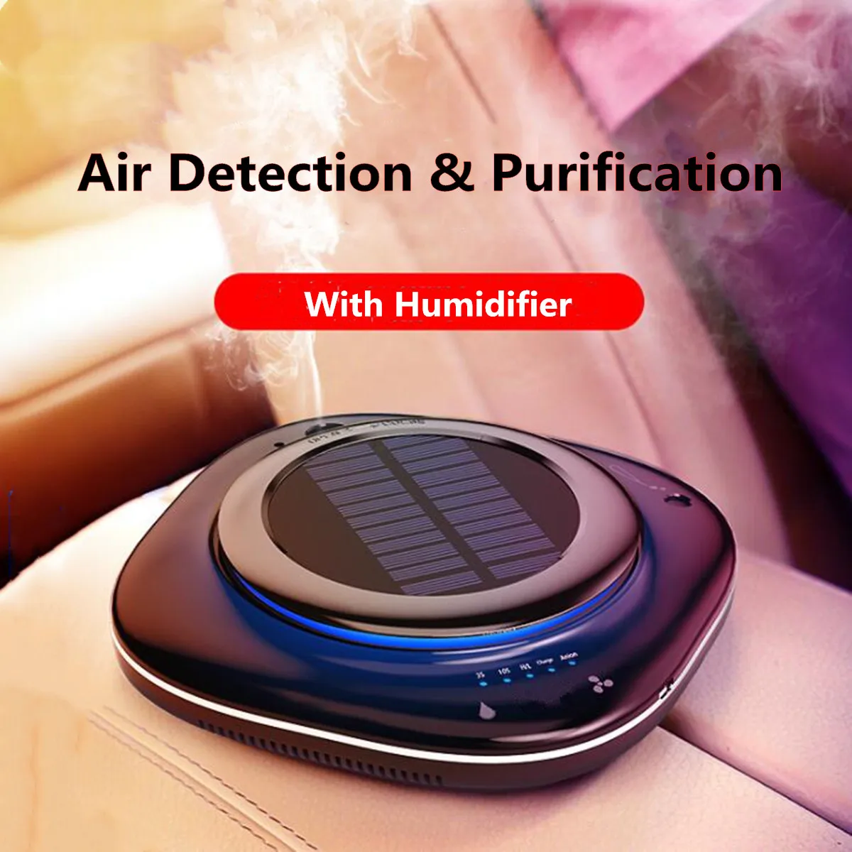 

ABS Car Solar USB Air Purifier Home Solar Air Purifier Mini Humidifier Negative Ion Car Oxygen Bar Vehicle Accessories