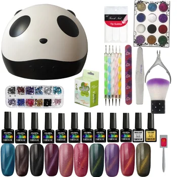 

UV Lamp 10 Color Soak Off Gel Nail Top Coat Polish Kit Manicure Set Electric Handle kit