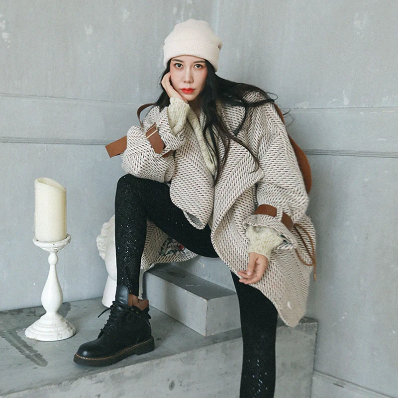 IRINAW251 2018 AW New Collection vintage oversized tweed wool coat women IRINAW251 2018 AW New Collection vintage oversized tweed wool coat women