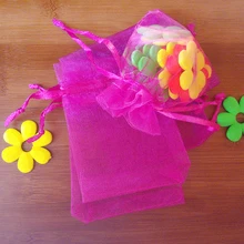 500 шт. 20*30 см роза красный мешочек из органзы Ювелирная упаковка Дисплей сумки шнурок мешок для браслет/ ожерелье/Ср мини Пряжа сумка