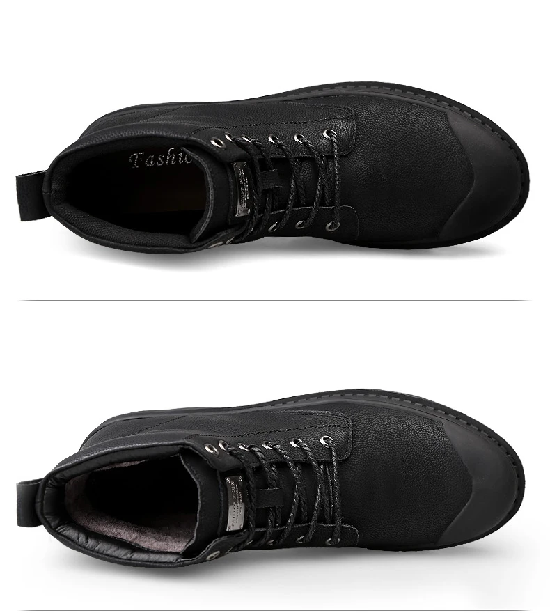 JICHI/высококачественные мужские ботинки из натуральной кожи; зимние водонепроницаемые ботильоны; Ботинки martin; уличные рабочие зимние ботинки; мужская обувь