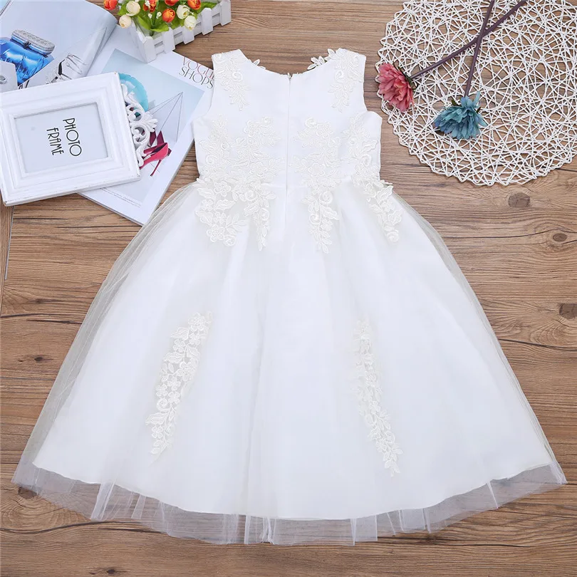 

Infant Kids Ball Gown Party Formal Flower Girl Dresses Water-soluble Princess Pageant Gowns Tulle Maxi Wedding Party Dress