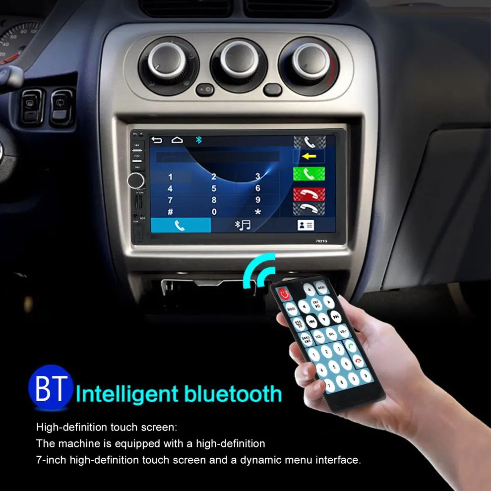 

7 Inch HD Double Din Bluetooth Car In-Dash Radio Stereo Audio MP5 DVD Player GPS Navigation Support USB TF AUX EU Plug
