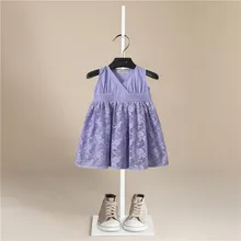 Г., новое летнее платье-майка без рукавов для девочек модное нарядное плиссированное платье с цветочным принтом Одежда для маленьких девочек