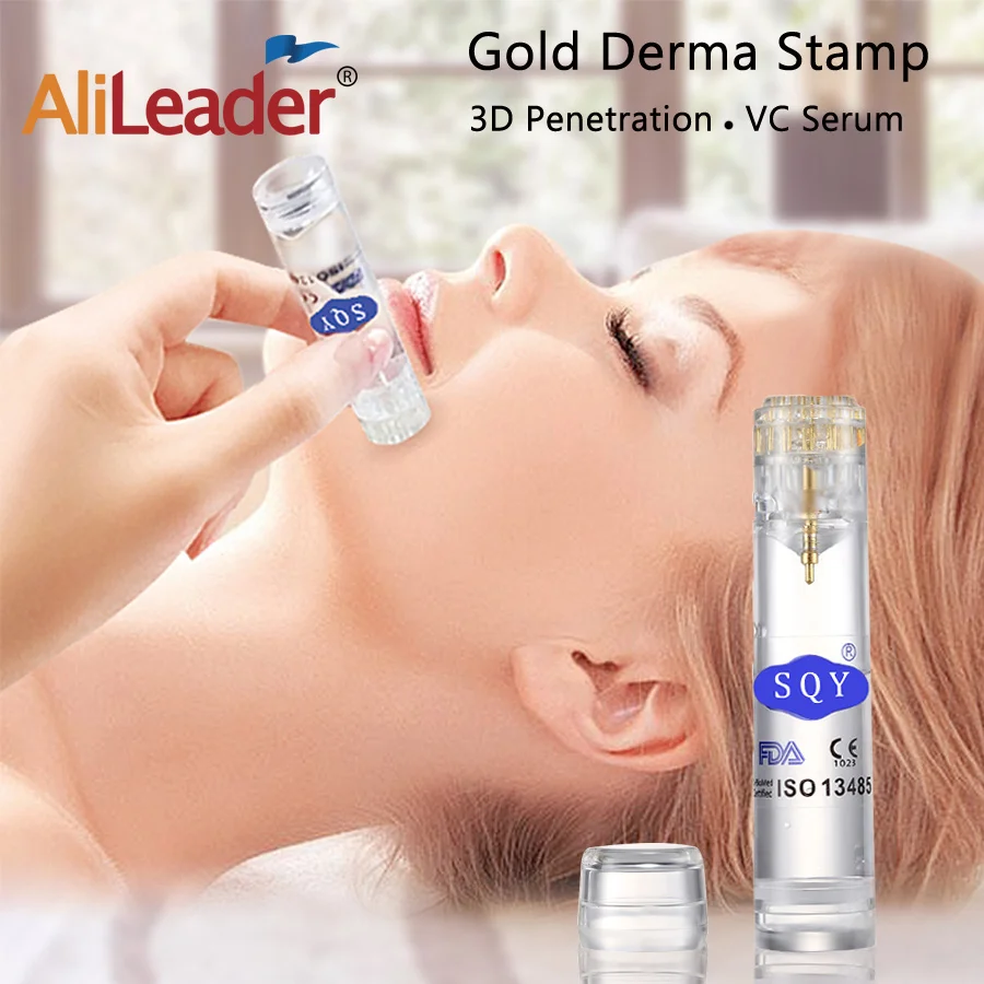 Цена Alileader косметический уход за кожей Инструменты против морщин золото ролик для кожи, игольчатый подтяжки кожи машина лицо стройнее 0,6 мм иглы