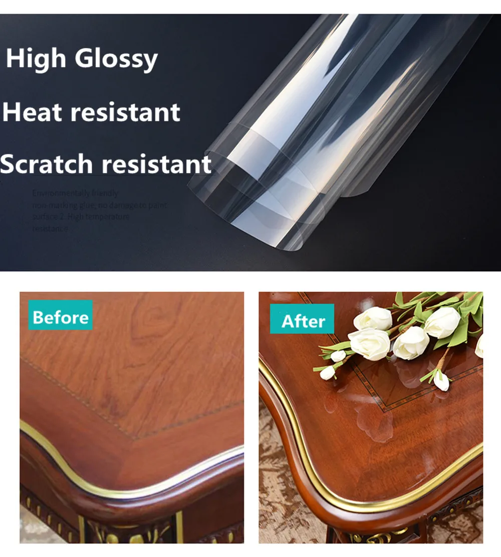 SUNICE 8mil Transparent Furniture Protective Film Heat Resistance