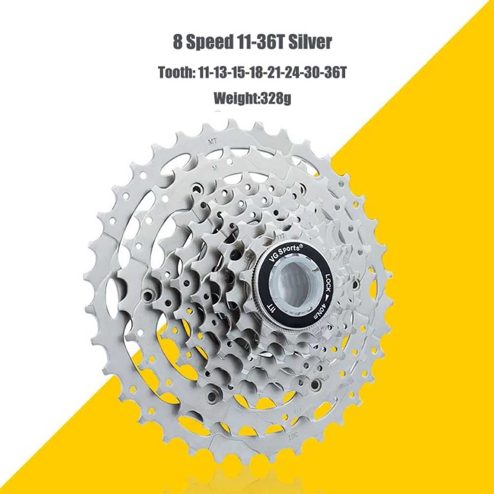 8 скоростей MTB кассетные звездочки горный велосипед Freewheel 11-32 T/34 T/36 T/40 T/42 T 8s 8v все размеры для Shimano Sram cdg cog VG Sports - Цвет: 8S 11-36T Silver