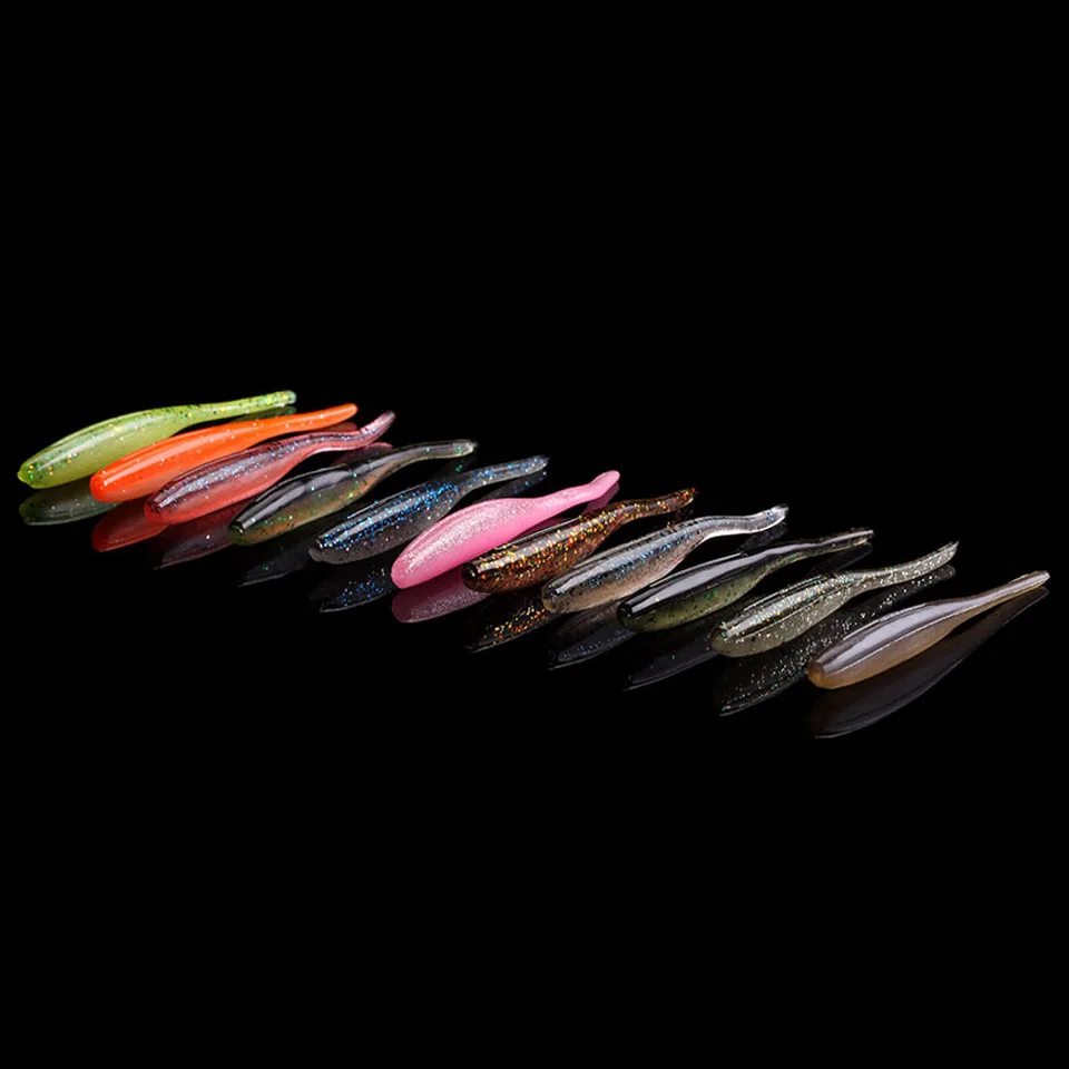 

WALK FISH 8PCS/Lot 80mm 2.3g Fishing Soft lure Silicone Bait Drive Shad Double Colors Fishing Lure Soft Artificial Bait Pesca