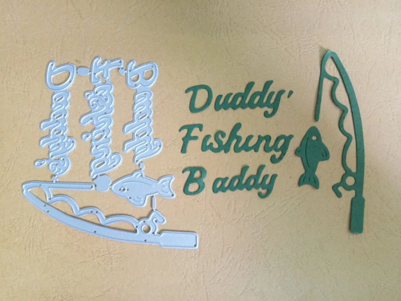 Daddy's Fishing buddy металлические режущие штампы для скрапбукинга тонкая бумага