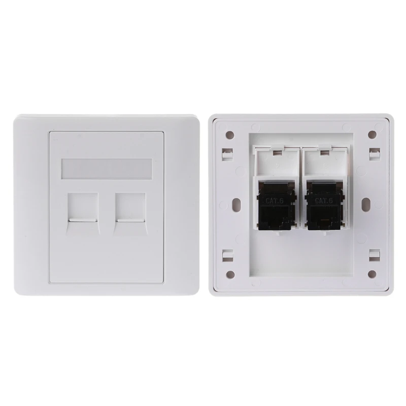 2 Порты CAT5 RJ45 сеть настенная тарелка женские туфли на плоской подошве к женскому