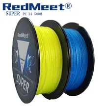 RedMeet 500M MONSTER X4 trenzada línea de pesca 4 hebras Japón SUPER PE línea de pesca multifilamento trenzado línea 12-83LB(China)