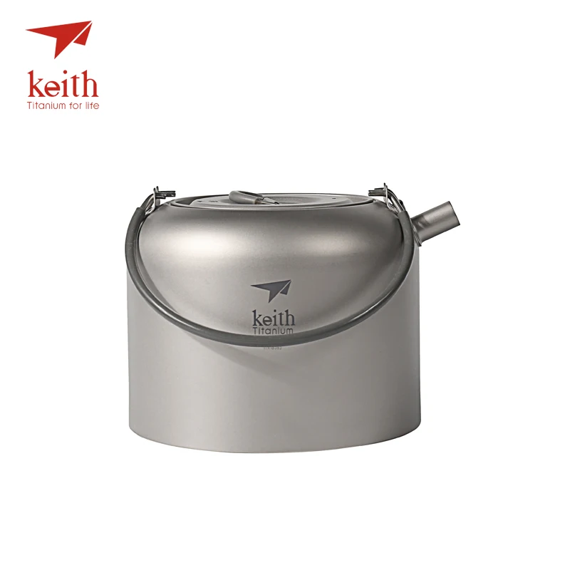 Keith 1.5l titanio camping agua pot con mango plegable al aire libre senderismo picnic café tetera Utensilios de cocina 200g ti3907