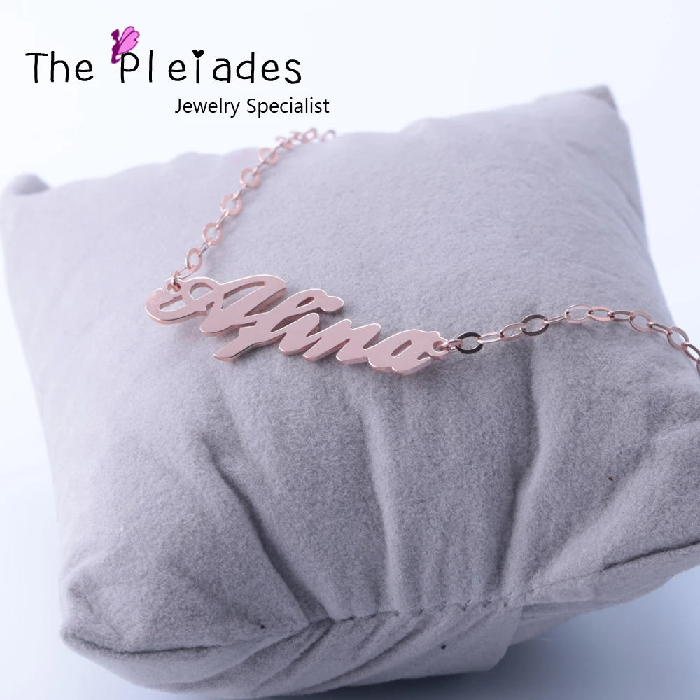 Sterling Silver Bracelet Customized Special Chain Name Bracelet Women Jewelry special paper pattern watch box flip watch storage jewelry box pu leather jewelry packaging box organizer display box