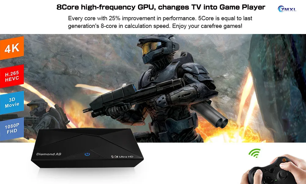Diamond A9 TV Box Amlogic S912 Quad Core 2.4GHz WIFI 4K Android 6.0.1 | Электроника