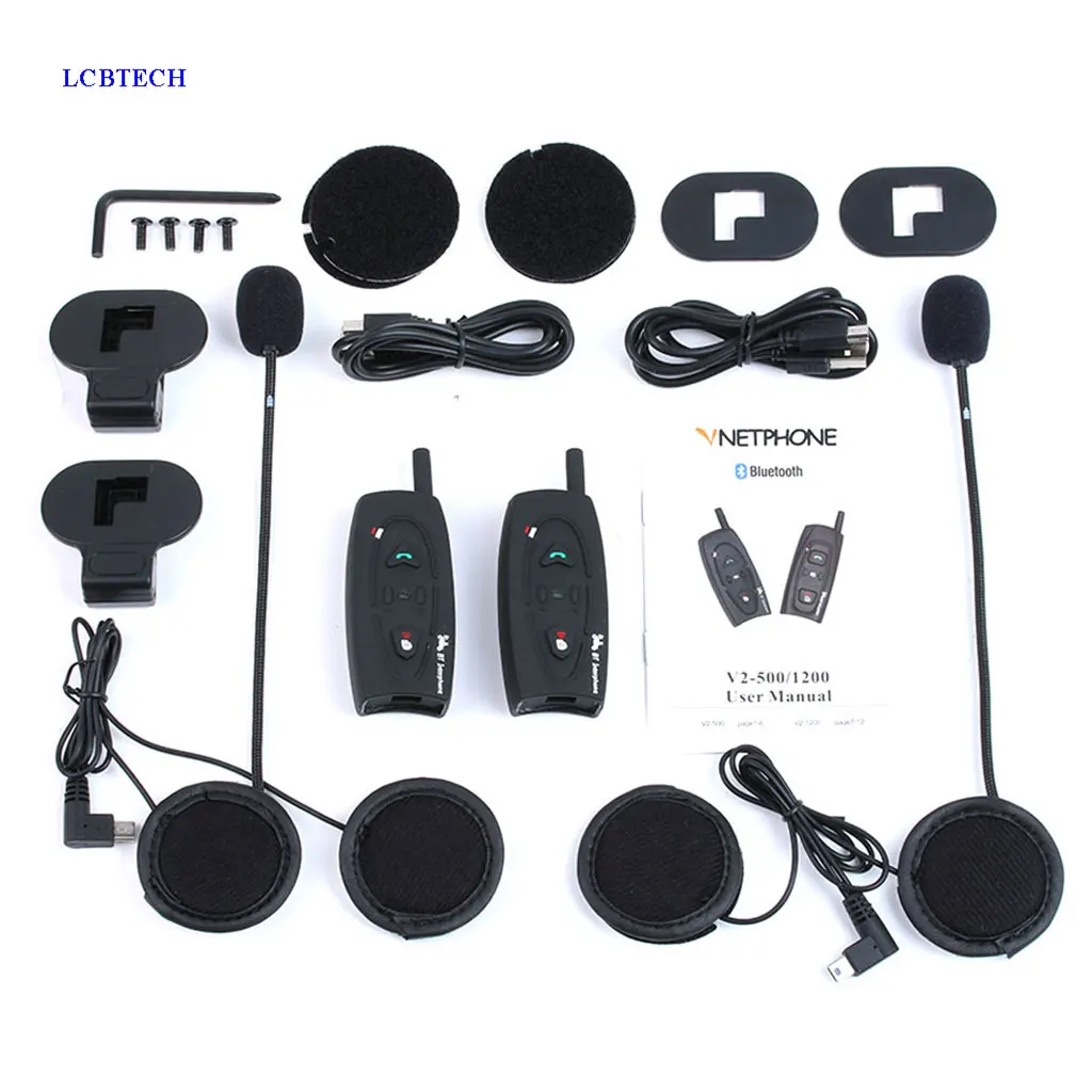 

EJEAS 500M Bluetooth Motorcycle Helmet Intercom Outdoor Skiing Wireless Helmet Headset Suitable for 2 rider stereo music 2pcs