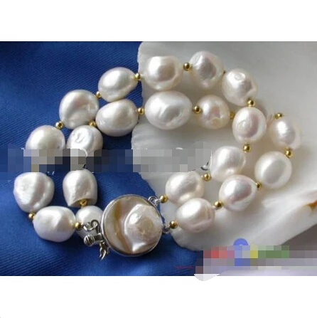 

Free shipping >>>>>>p733 2ROW 8" BAROQUE 16MM FRESHWATER CULTURED PEARL BRACELET BANGLE