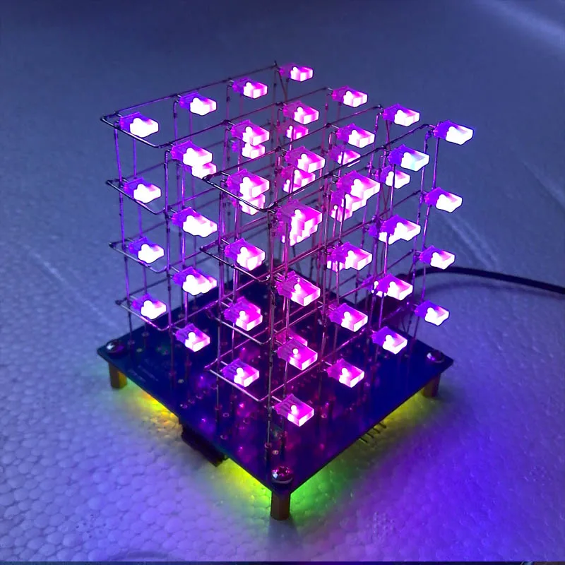 

Cube4*4*4 color light cube based on 51 single-chip electronic design Light Cube DIY production suite