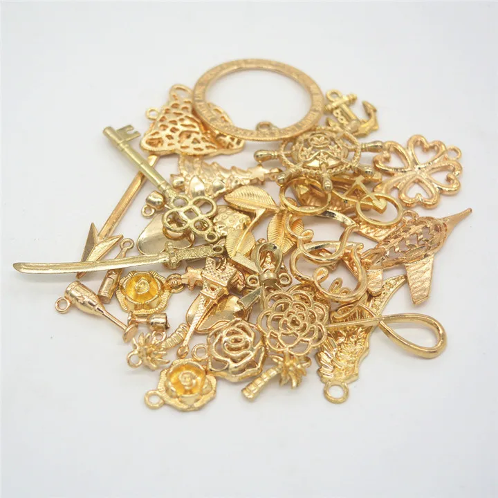 5  100g Alloy Gold Silver DIY Pendants For Necklace Earring Handmade Jewelry Marking Multiple Mixes Diy Jewelry Accessories Pendant