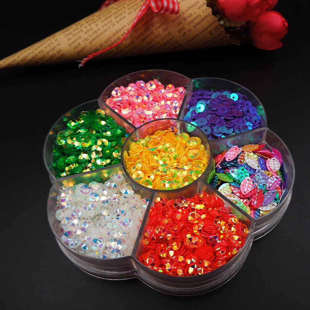 

4mm Rainbow Cup Leaves Round Sequin&Paillette Sewing Crafts Accessories Fine DIY Clothing Party Jewelry (1 pvc box/lot) EV-2C