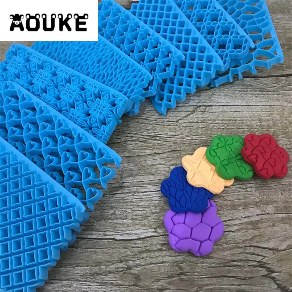

1PC Aouke 10 Style Cake Embossers Printed Biscuit Cookie Cutters Petal Cake Tools Lace Cake Molds B122-B131