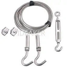 M4 5 M 304 нержавеющая сталь Серебряный Открытый проволочный набор веревок с пластиковое покрытие