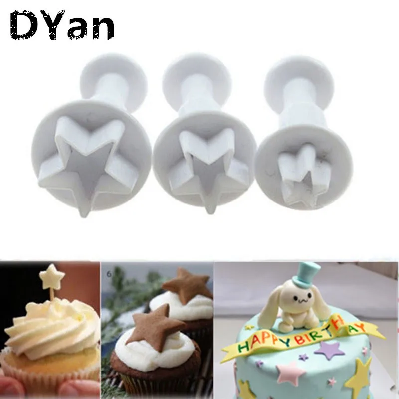 

Free Shipping Plastic Cake Tools Bakeware Molds 3 Pcs Cake DIY little Star Shaped Spring Mold Baking Tools free Shippin A126