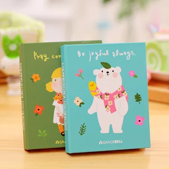 

1pcs BZNVN BF80 Korean version of the cute apron girl hard shell notepad combination of convenient stickers
