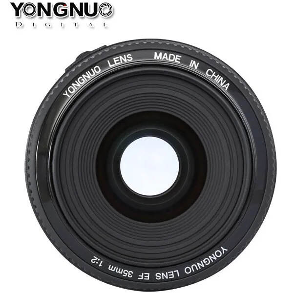 Светодиодная лампа для видеосъемки Yongnuo 35 мм объектив YN35mm F2.0 широкоугольный объектив с фиксированным фокусным расстоянием цифрового однообъективного зеркального фотоаппарата объектив для canon 600d 60d 5DII 5D 500D 400D 650D 600D 450D 60D 7D