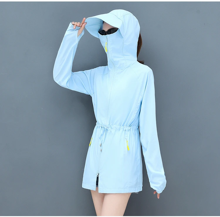 

Sunscreen Women's New Mid-long Korean Version Sunscreen Outdoor Cycling Thin Beach Coat for Summer 2019