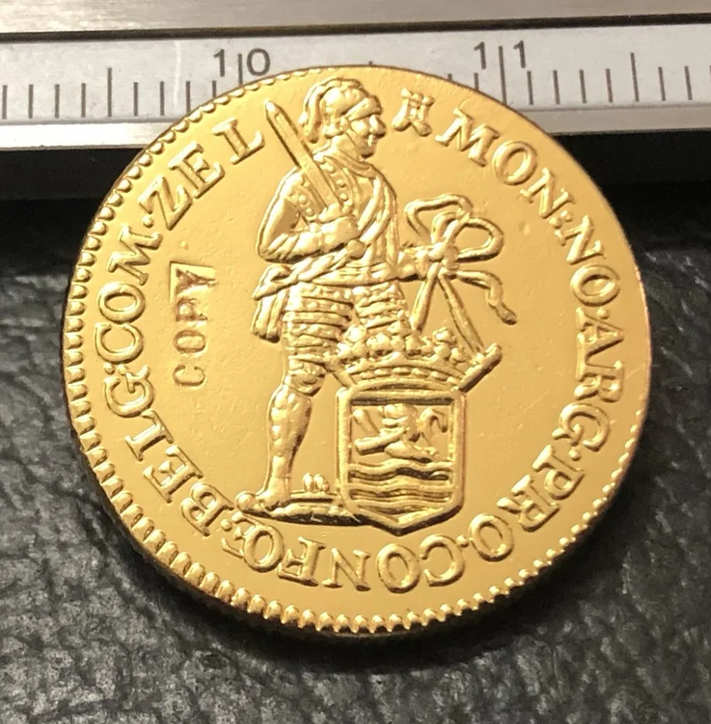 

1773 Dutch Republic (Zeeland) 1/8 Ducat Gold Copy Coin