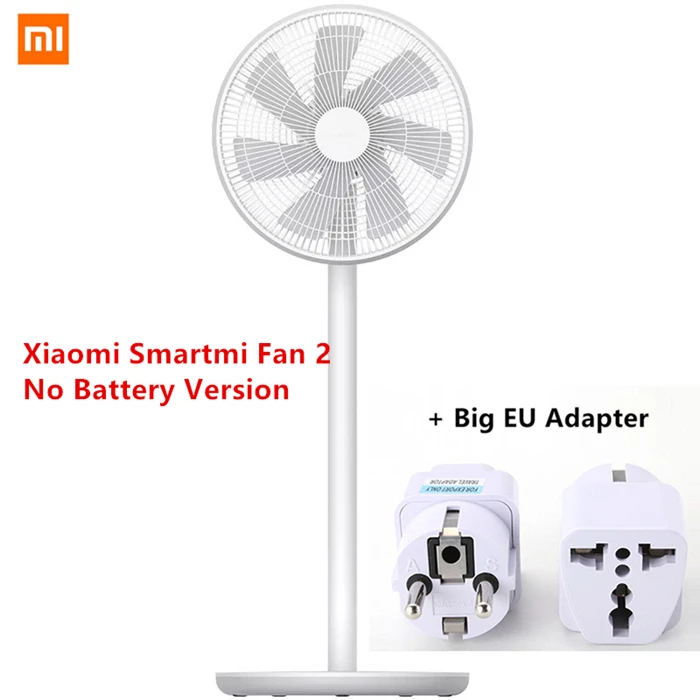 Mi jia Smart mi Fan 2/2S беспроводной умный естественный ветер DC преобразователь частоты напольный вентилятор 2800 мАч батарея mi jia приложение дистанционное управление - Цвет: No Battery EU Plug