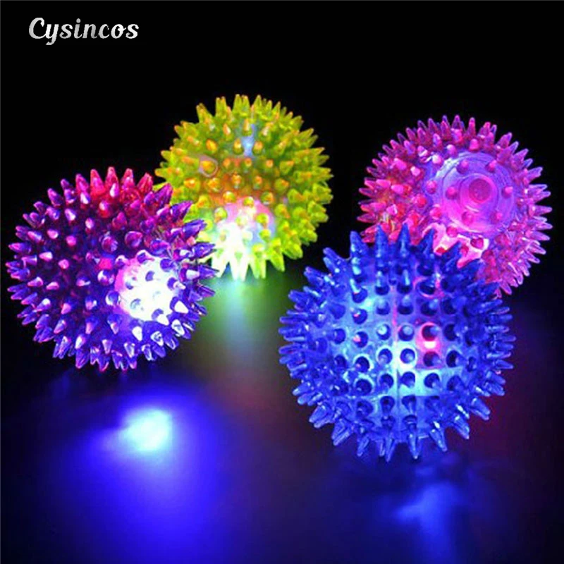 

CYSINCOS Light Toys 1PCS LED Plastic Random Color Volleyball Flashing Light Up Changing Bouncing Hedgehog Ball Fun Toys For Kid