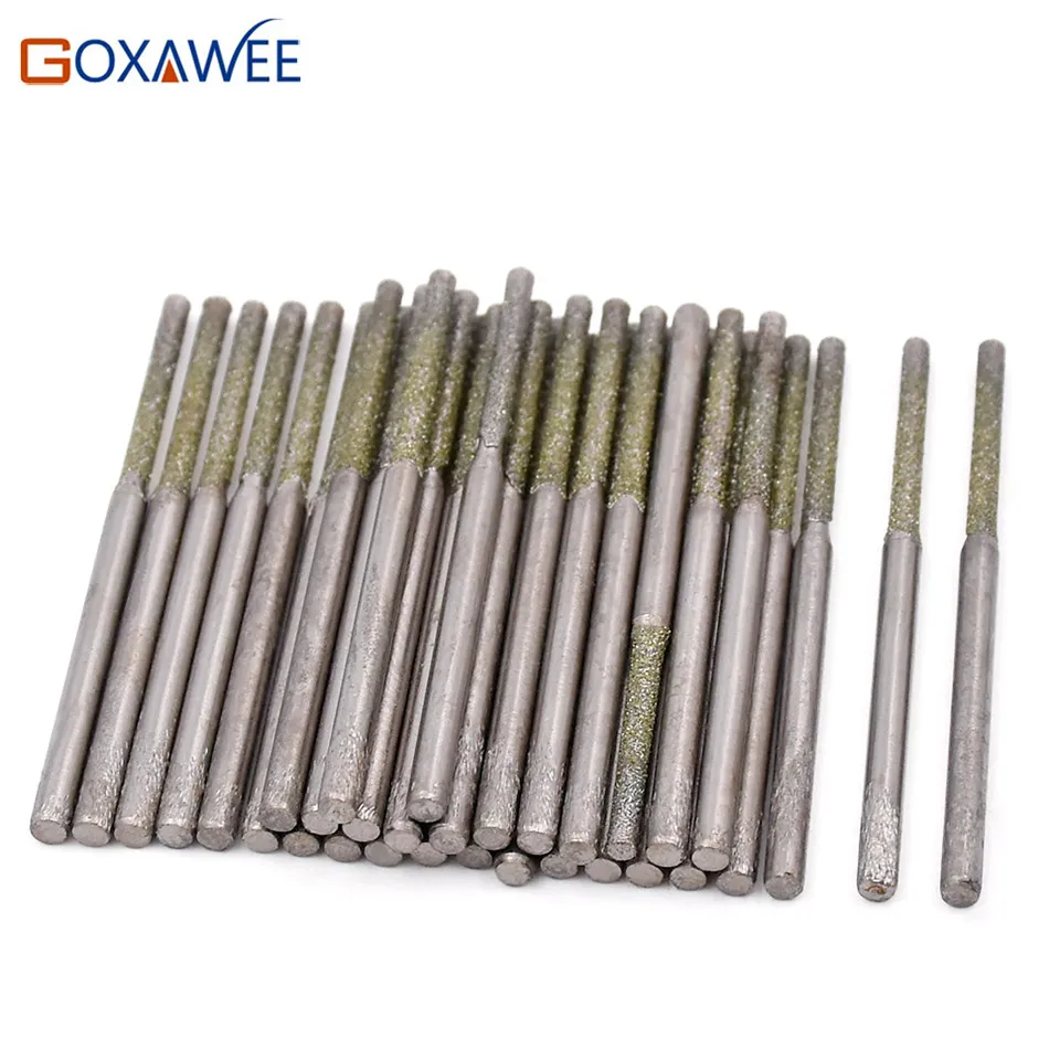  30pcs Diamond Drill Bits Diamond Burs For Jewelry Gems Glass Tile Ceramic Marble Granite Holing Dri