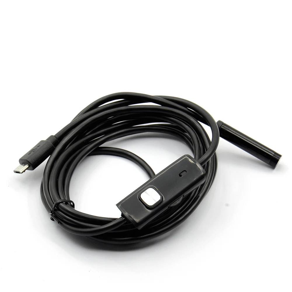 Новейший 2в1 эндоскоп Android& PC USB камера для осмотра 7 мм 1 м/2 м/5 м 720P HD бороскоп видео камера 6 регулируемый светодиодный ночное видение