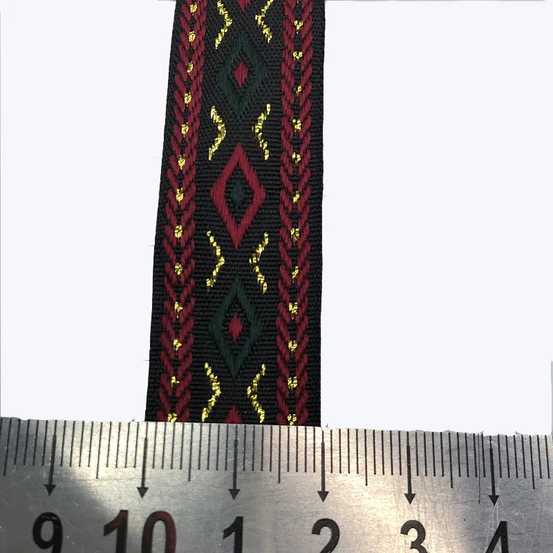 20yards/lot wide 2cm Woven Jacquard Ribbon Trims Geometric quadrangle design for clothing accessory LS-0768