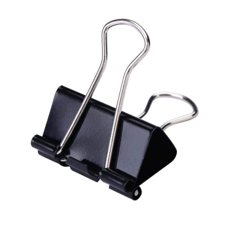 Clips de carpeta de Metal negro 15/19/25/32/41/51mm notas Clip de papel