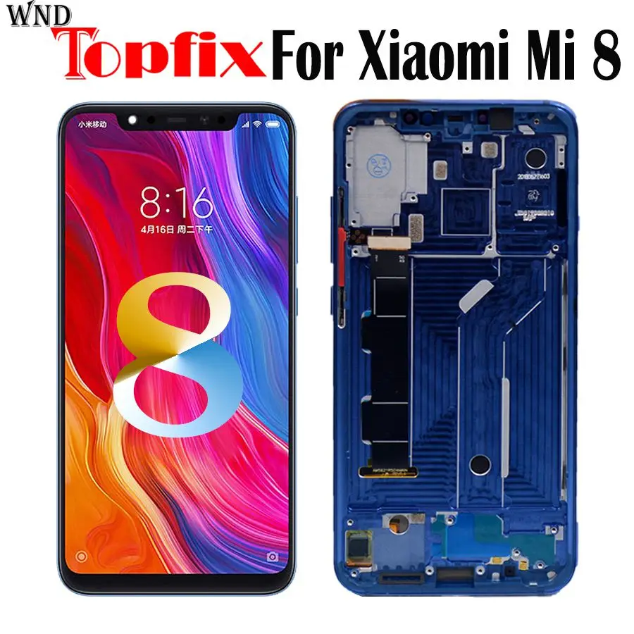 

Amoled Screen Xiaomi Mi 8 LCD Display Touch Screen Digitizer Assembly Xiaomi Mi8 LCD With Frame Screen Replacement Mi 8 Display